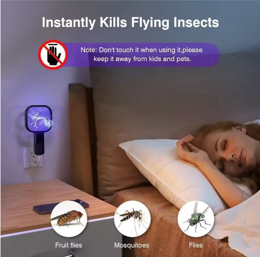USB Mosquito Swatter Trap Electric Shock Mini Fly Bug Zapper UV Light Portable